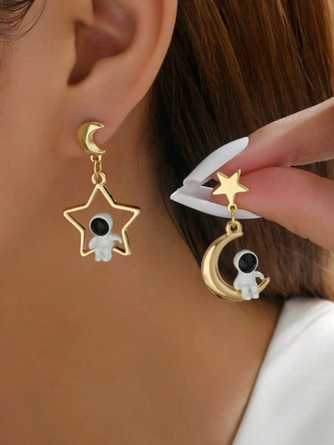 Astronaut star moon - star, asymmetric