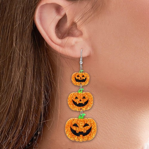 Glitter pumpkin dangle - glitter,
